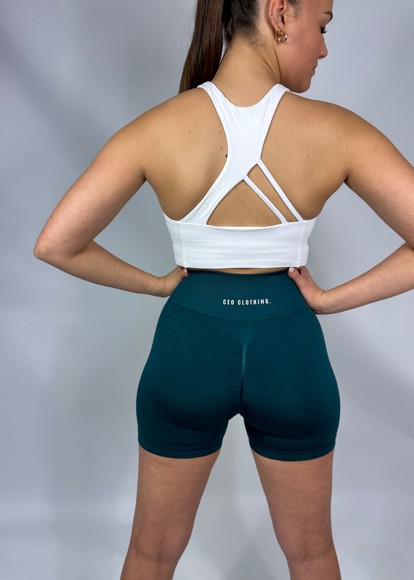 Luxe Racer Back Crop - White