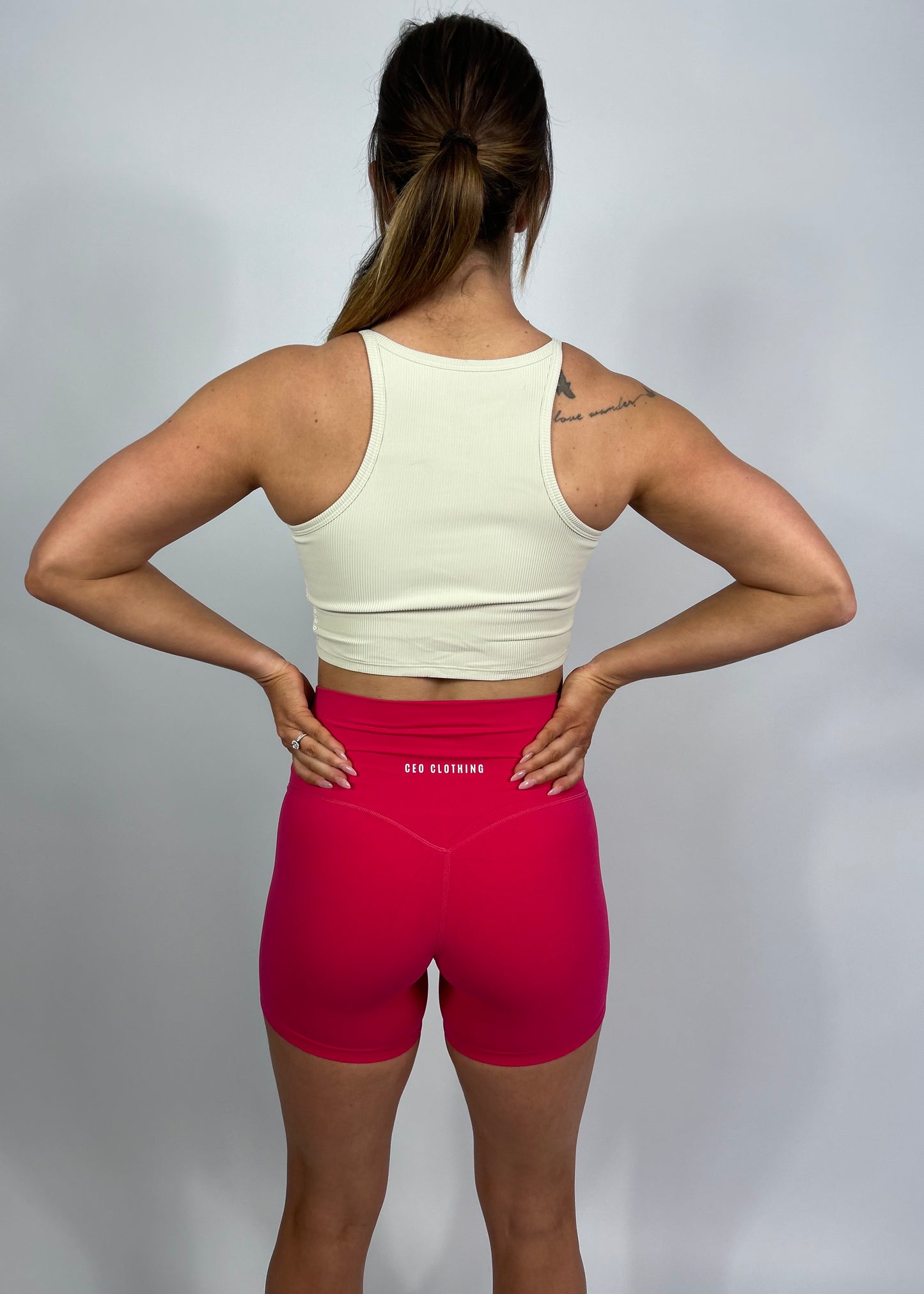 Luxe V Back Shorts - Red